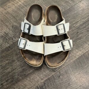 Birkenstock White Sandals with Buckles